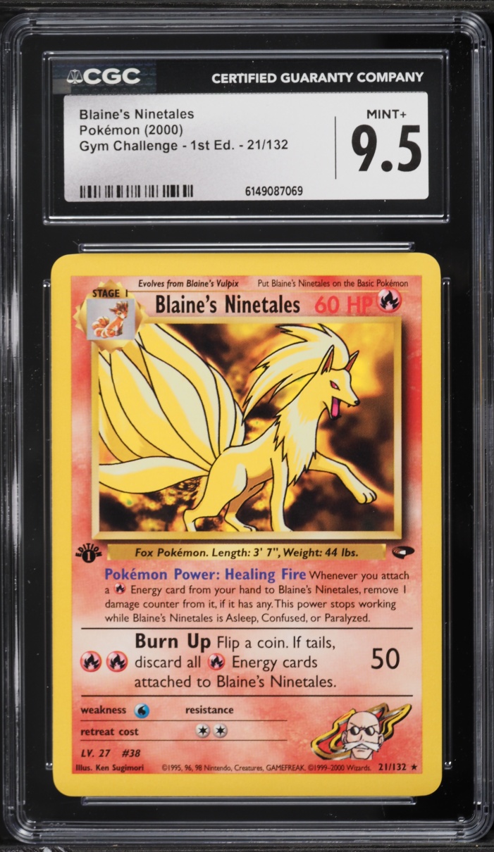 2000 Pokemon Gym Challenge 1st Edition Blaine's Ninetales #21 CGC 9.5 MINT+