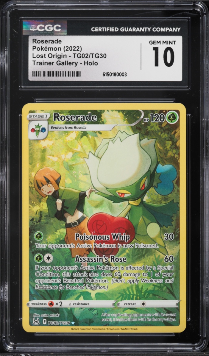 2022 Pokemon Sword & Shield Lost Origin CHR Roserade #TG02 CGC 10 GEM MINT