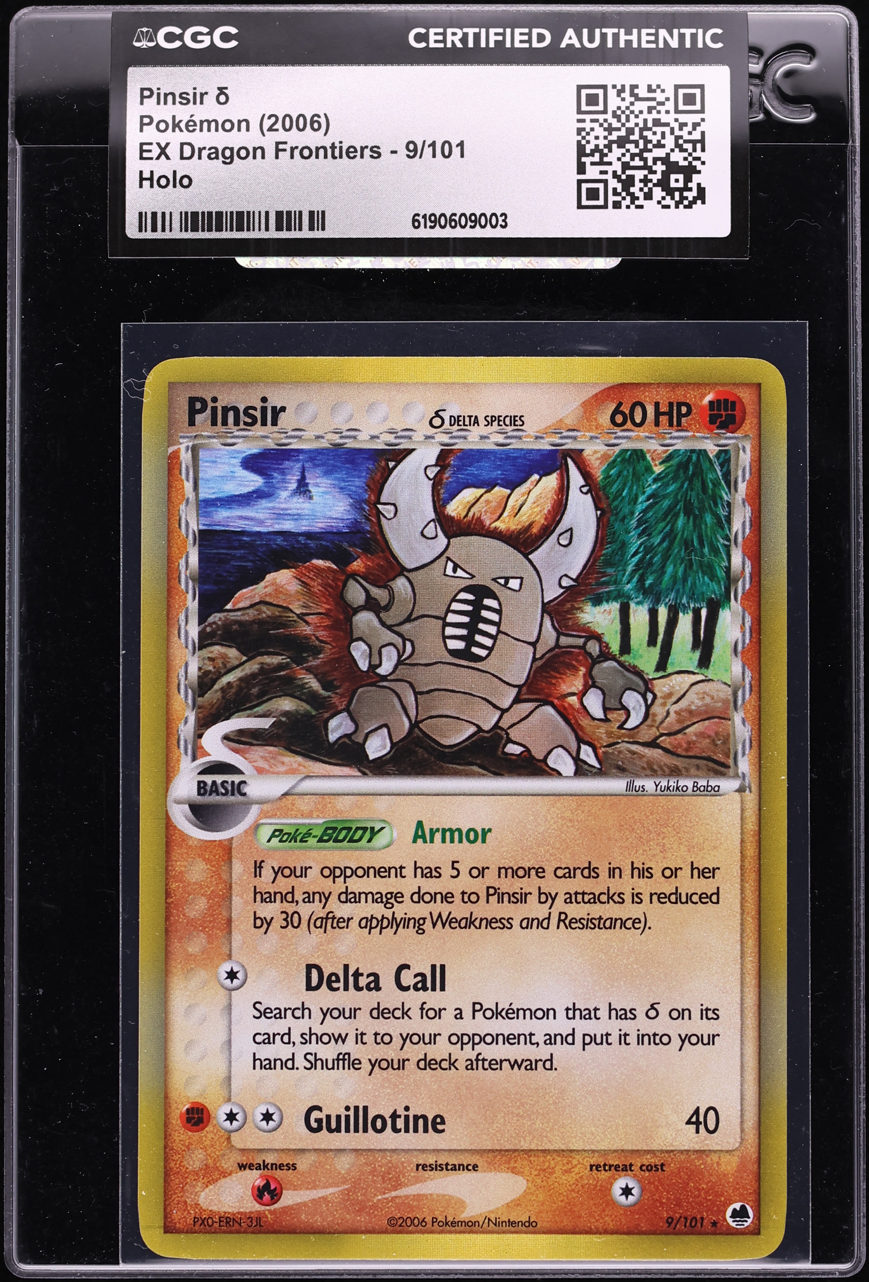 2006 Pokemon EX Dragon Frontiers Holo Pinsir #9 CGC AUTH