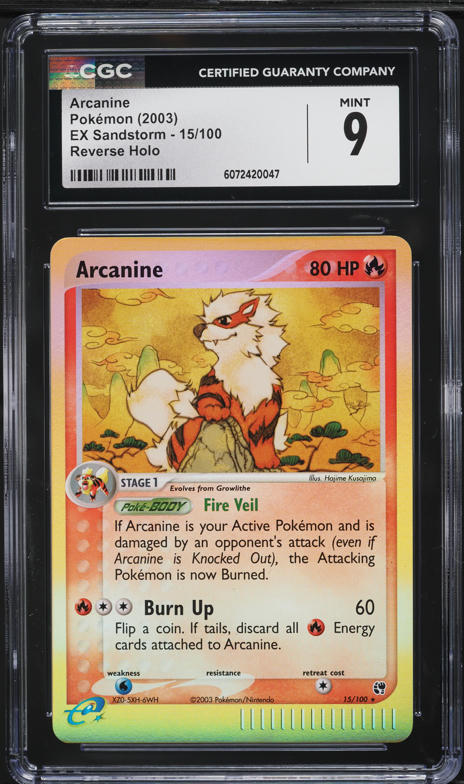 ポケモンカードゲーム Pokemon 2003 EX Sand Storm Arcanine #15 2003 Pokemon EX Sandstorm Reverse Holo Arcanine #15 CGC 9