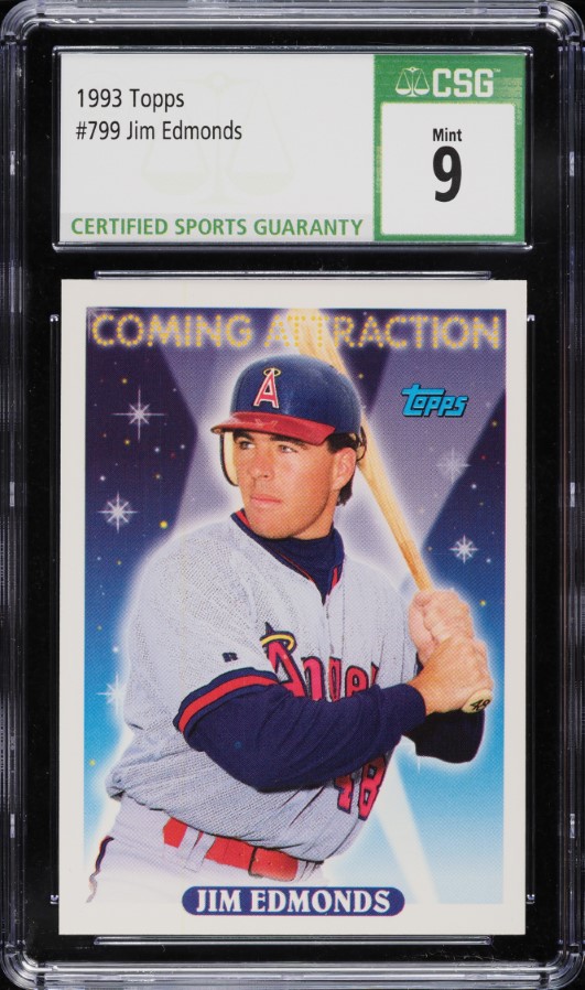 1993 Topps Jim Edmonds ROOKIE #799 CSG 9 MINT