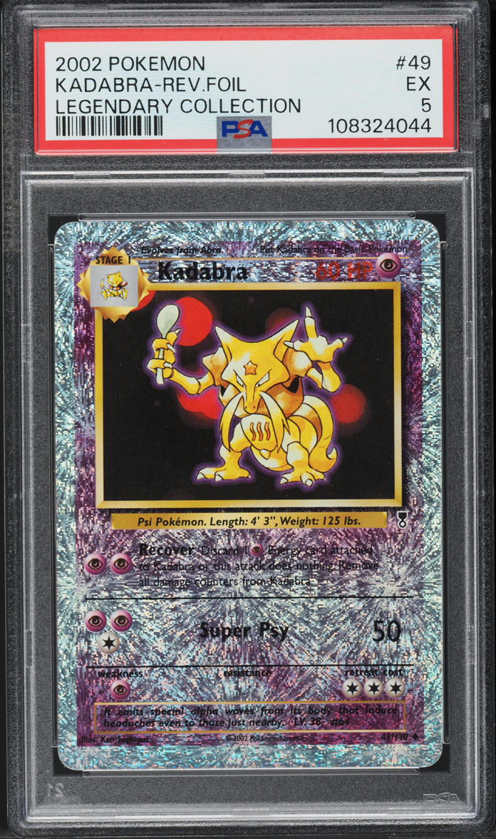 2002 Pokemon Legendary Collection Reverse Holo Kadabra #49 PSA 5 EX