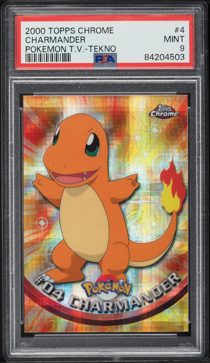 2000 Topps Chrome Pokemon Series 1 Tekno Charmander #4 PSA 9 MINT