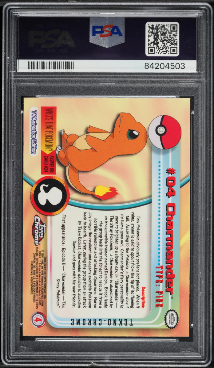 2000 Topps Chrome Pokemon Series 1 Tekno Charmander #4 PSA 9 MINT