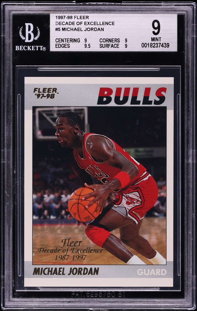 1997 Fleer Decade Of Excellence Michael Jordan #5 BGS 9 MINT