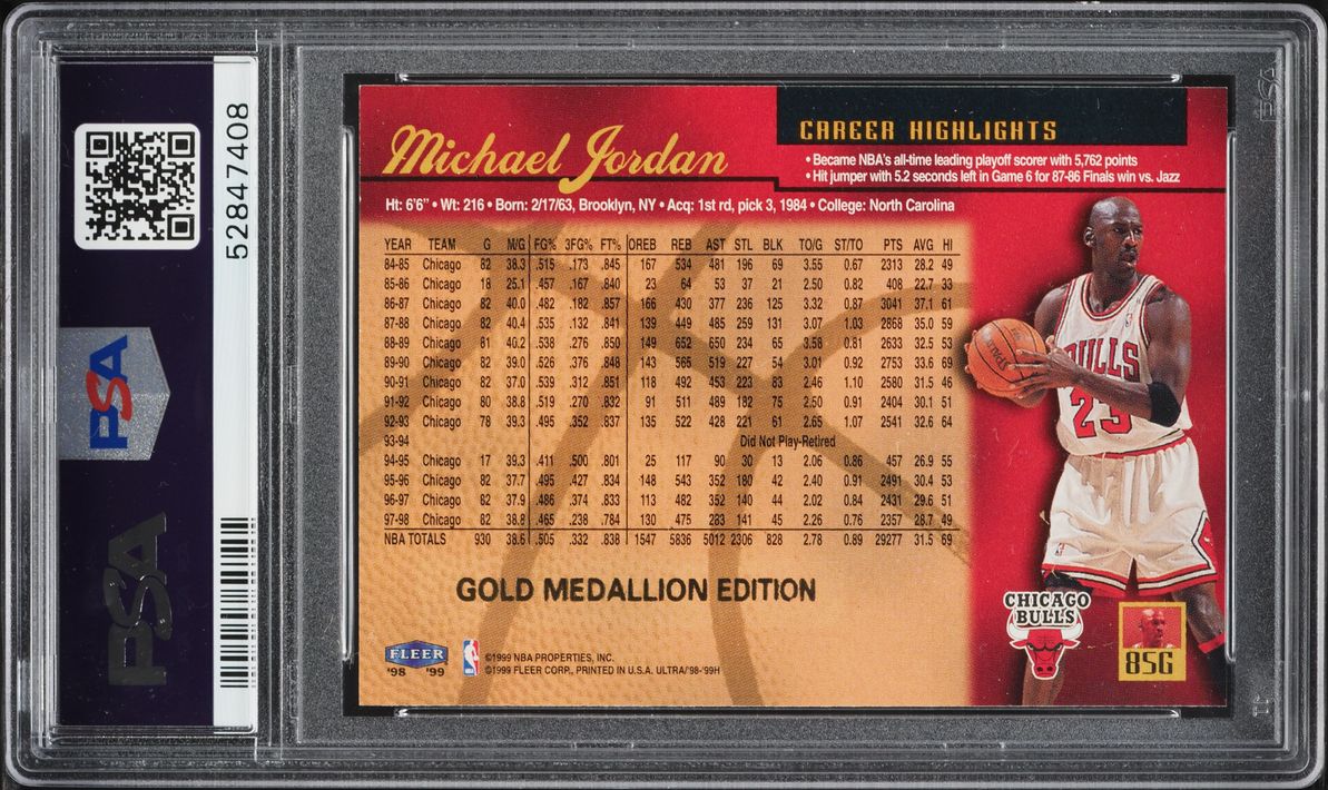1998 Ultra Gold Medallion Michael Jordan #85G PSA 9 MINT