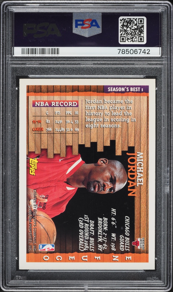 1996 Topps Season's Best En Fuego Michael Jordan #1 PSA 9 MINT