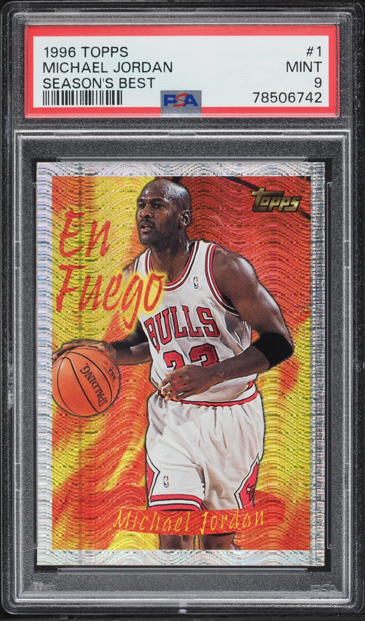 1996 Topps Season's Best En Fuego Michael Jordan #1 PSA 9 MINT