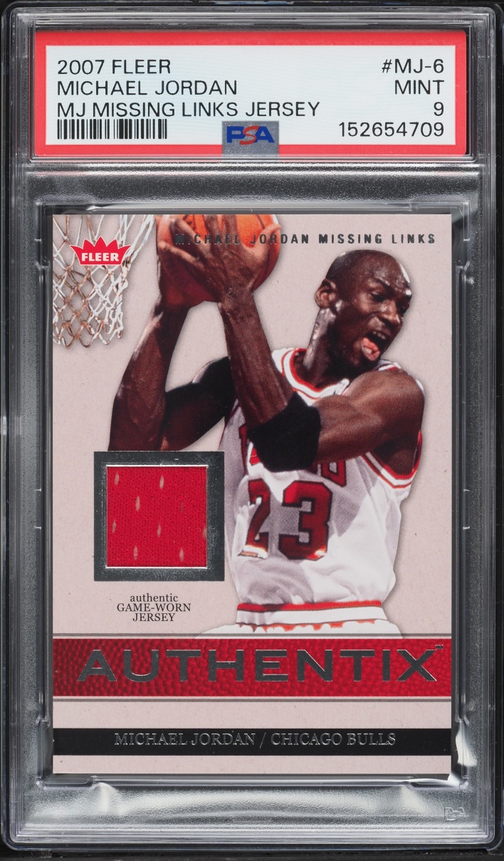 2007 Fleer MJ Missing Links Michael Jordan PATCH #MJ-6 PSA 9 MINT