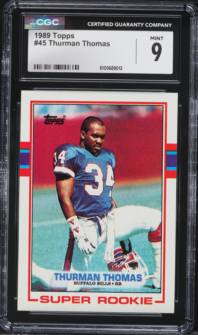 1989 Topps Football Thurman Thomas ROOKIE #45 CGC 9 MINT
