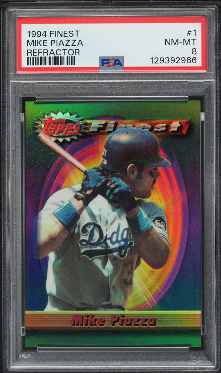 1994 Finest Refractor Mike Piazza #1 PSA 8 NM-MT