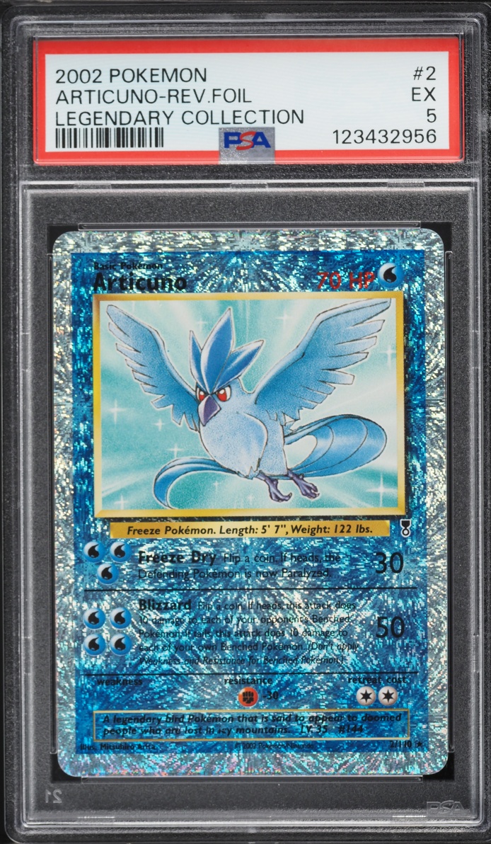 2002 Pokemon Legendary Collection Reverse Holo Articuno #2 PSA 5 EX