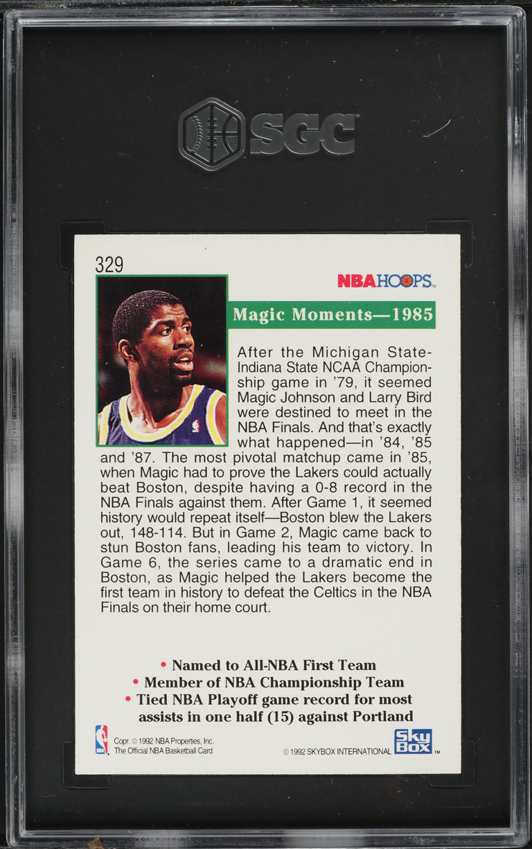 1992 Hoops Magic Johnson #329 SGC 7 NRMT