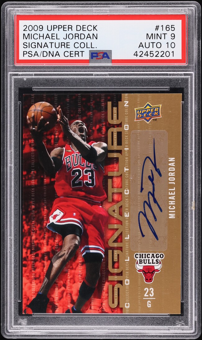 2009 Upper Deck Signature Collection Michael Jordan AUTO DNA 10 #165 PSA 9 MINT