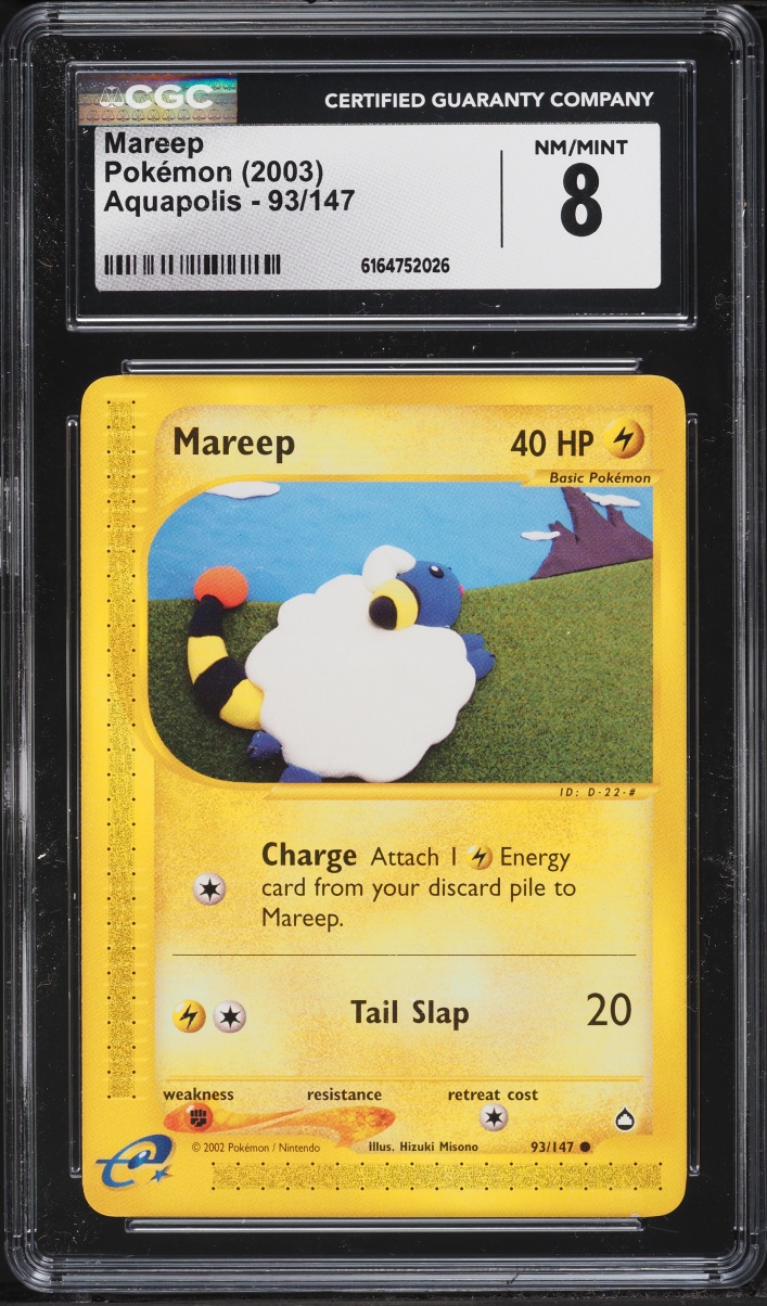 2003 Pokemon Aquapolis Mareep #93 CGC 8 NM-MT