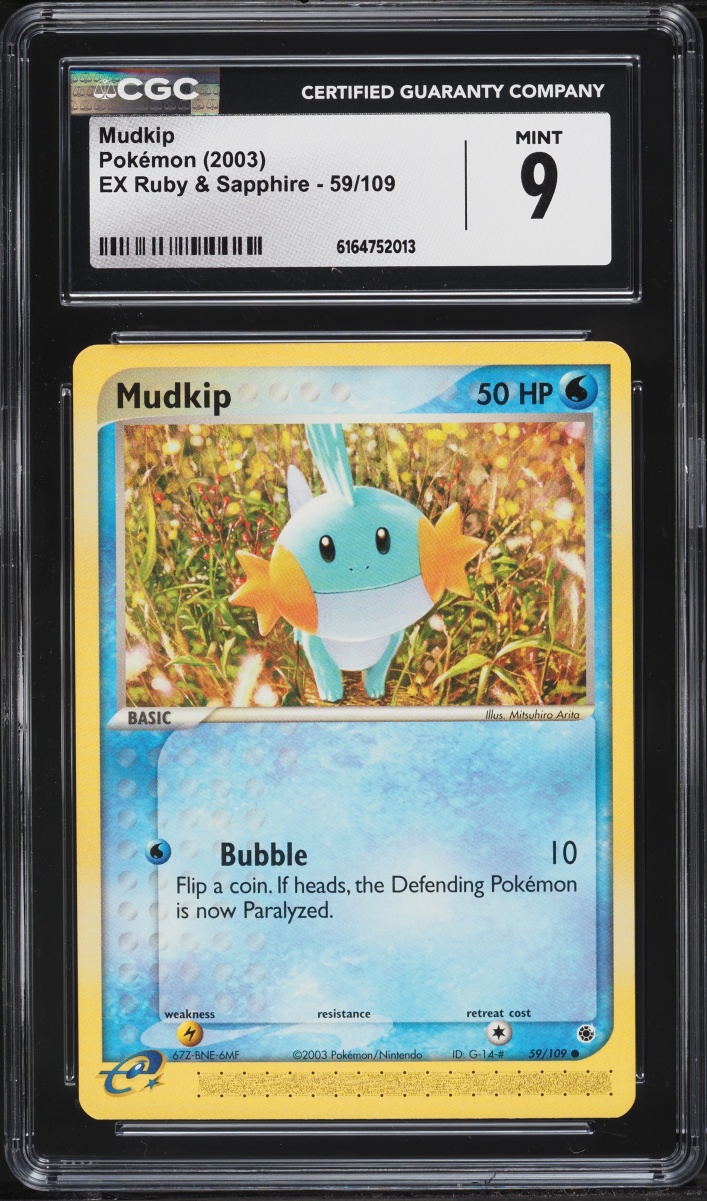 2003 Pokemon EX Ruby & Sapphire Mudkip #59 CGC 9 MINT
