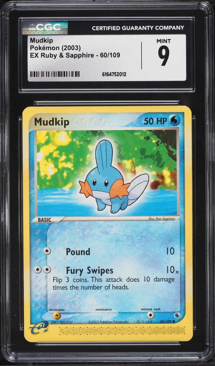 2003 Pokemon EX Ruby & Sapphire Mudkip #60 CGC 9 MINT