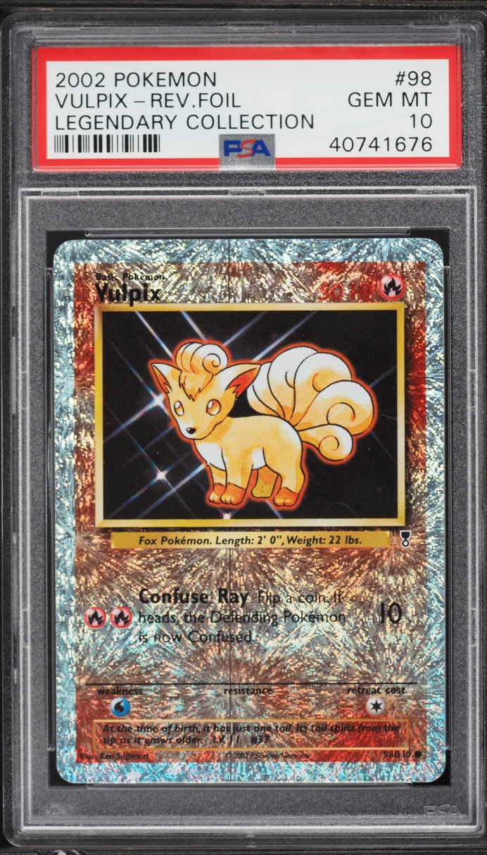 2002 Pokemon Legendary Collection Reverse Holo Vulpix #98 PSA 10 GEM MINT