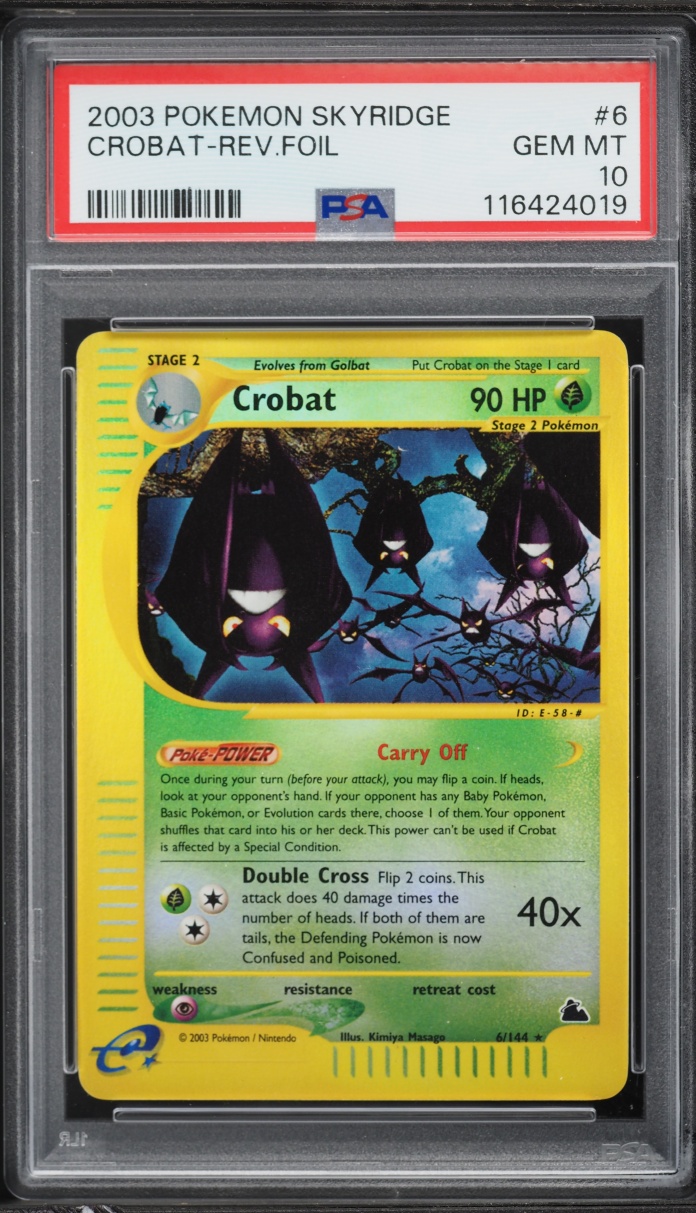 2003 Pokemon Skyridge Reverse Holo Crobat #6 PSA 10 GEM MINT