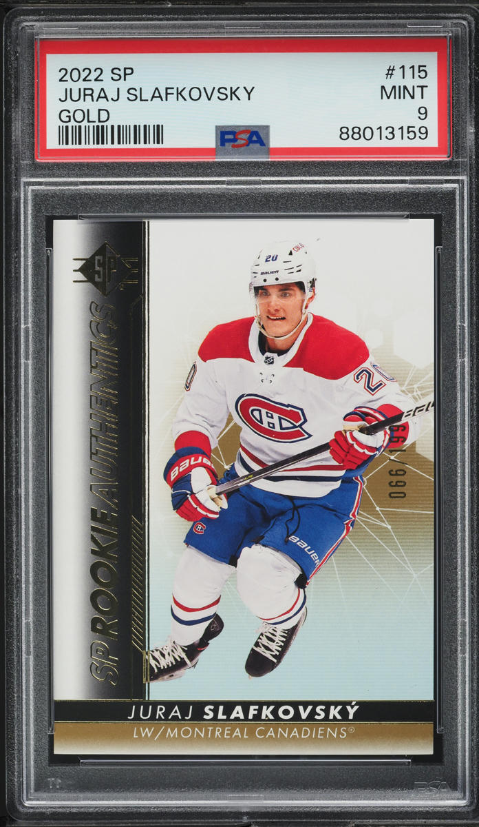 2022 SP Gold Juraj Slafkovsky ROOKIE /199 #115 PSA 9 MINT