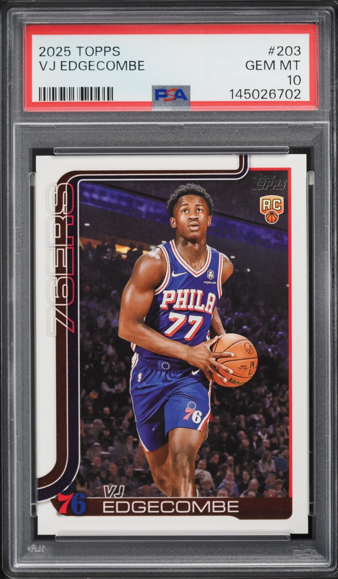 2025 Topps Basketball VJ Edgecombe ROOKIE #203 PSA 10 GEM MINT