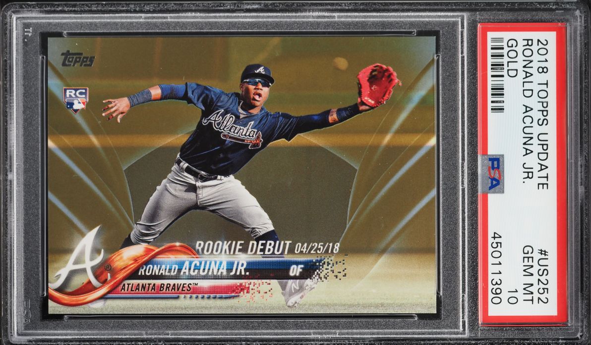 2018 Topps Update Gold Ronald Acuna Jr. ROOKIE /2018 #US252 PSA 10 GEM MINT