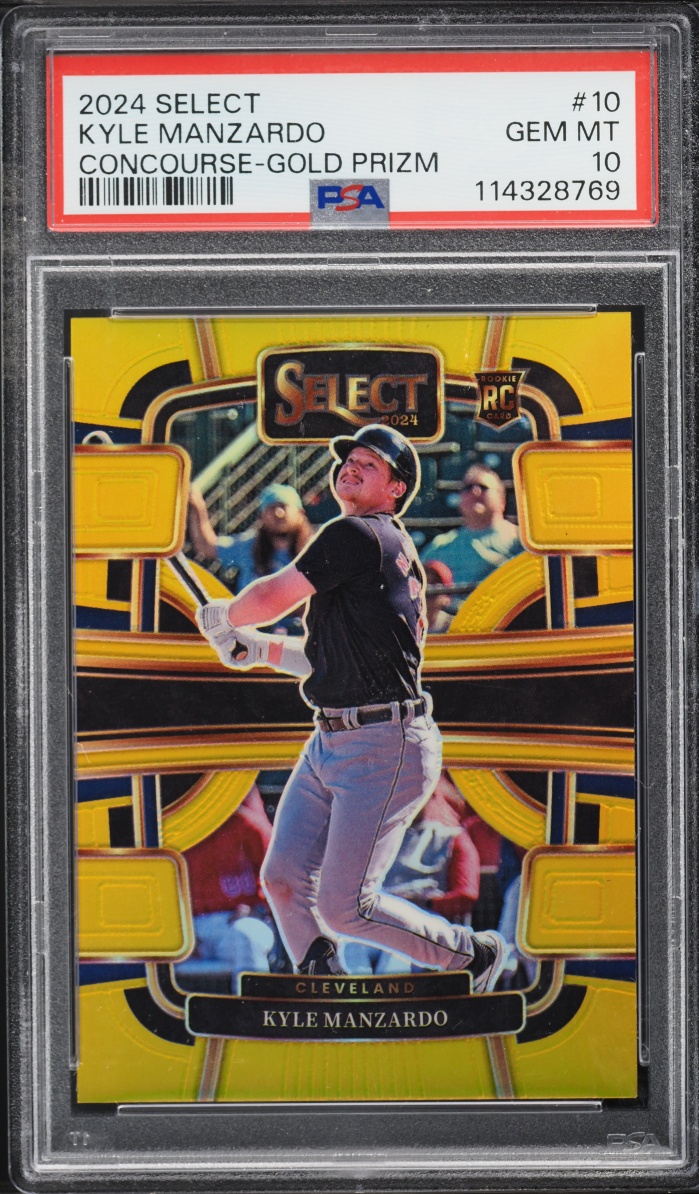 2024 Select Concourse Gold Prizm Kyle Manzardo ROOKIE /10 #10 PSA 10 GEM MINT