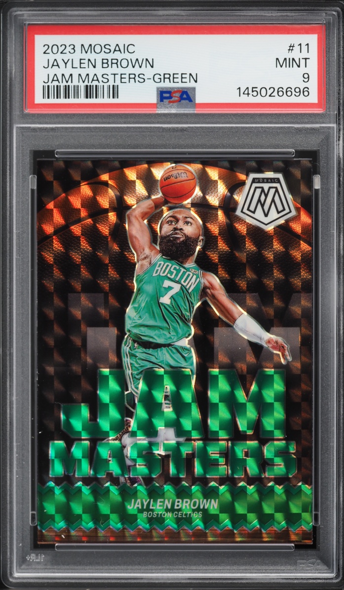 2023 Panini Mosaic Jam Masters Green Jaylen Brown #11 PSA 9 MINT