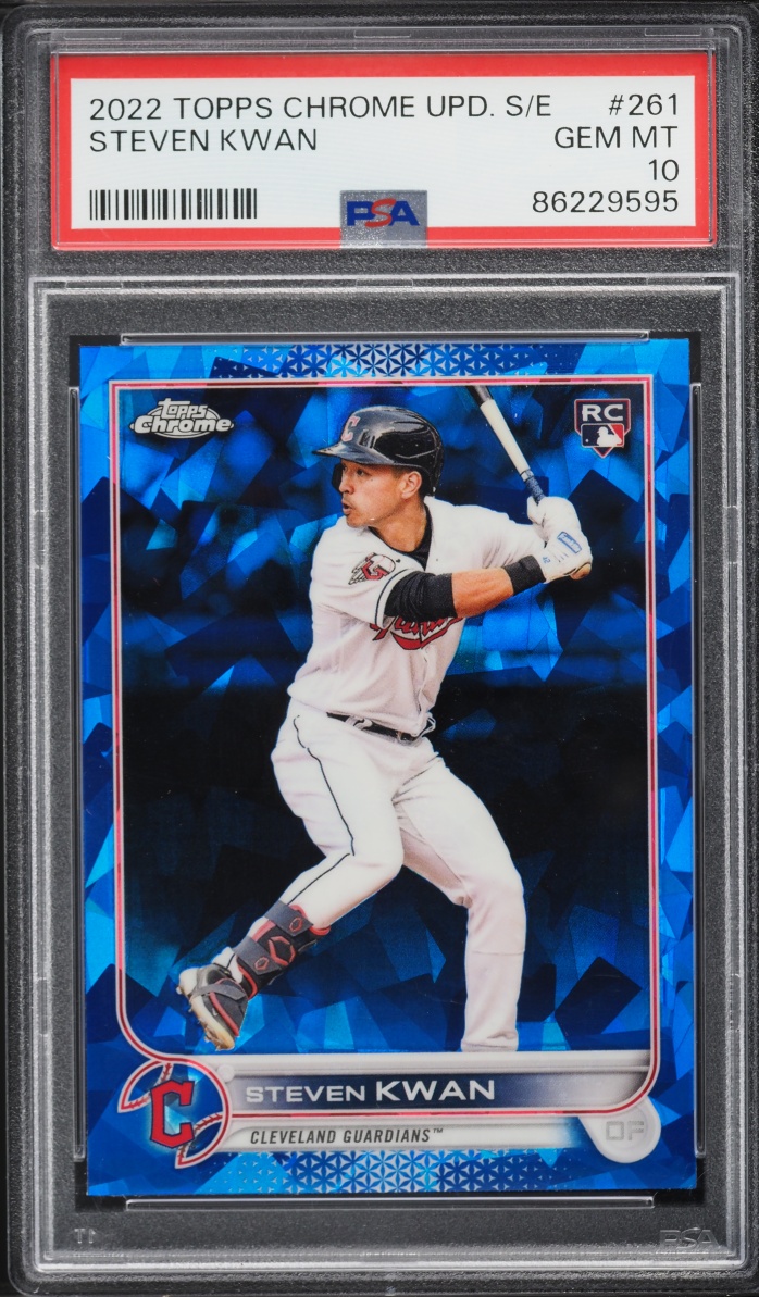 2022 Topps Chrome Update Sapphire Edition Steven Kwan ROOKIE #261 PSA 10 GEM MINT