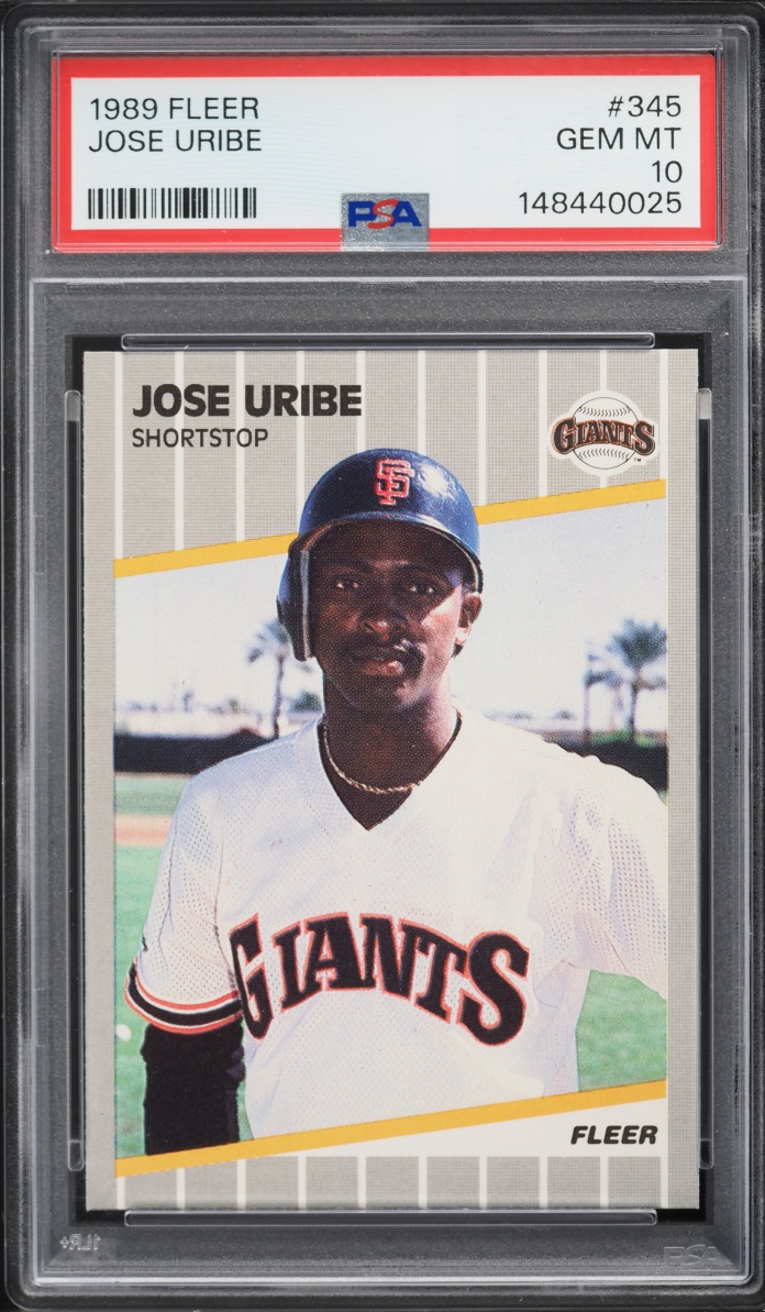 1989 Fleer Jose Uribe #345 PSA 10 GEM MINT