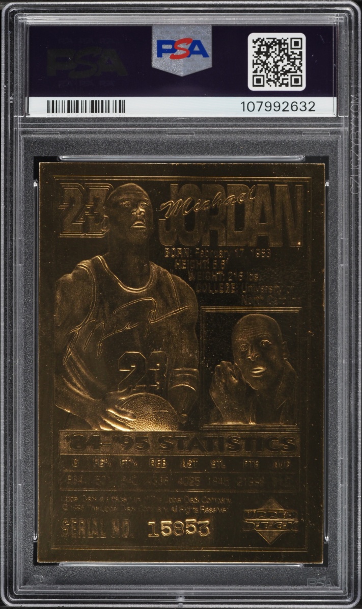 1995 Upper Deck 23K Gold Diamond Stars Michael Jordan /15853 PSA 8 NM-MT
