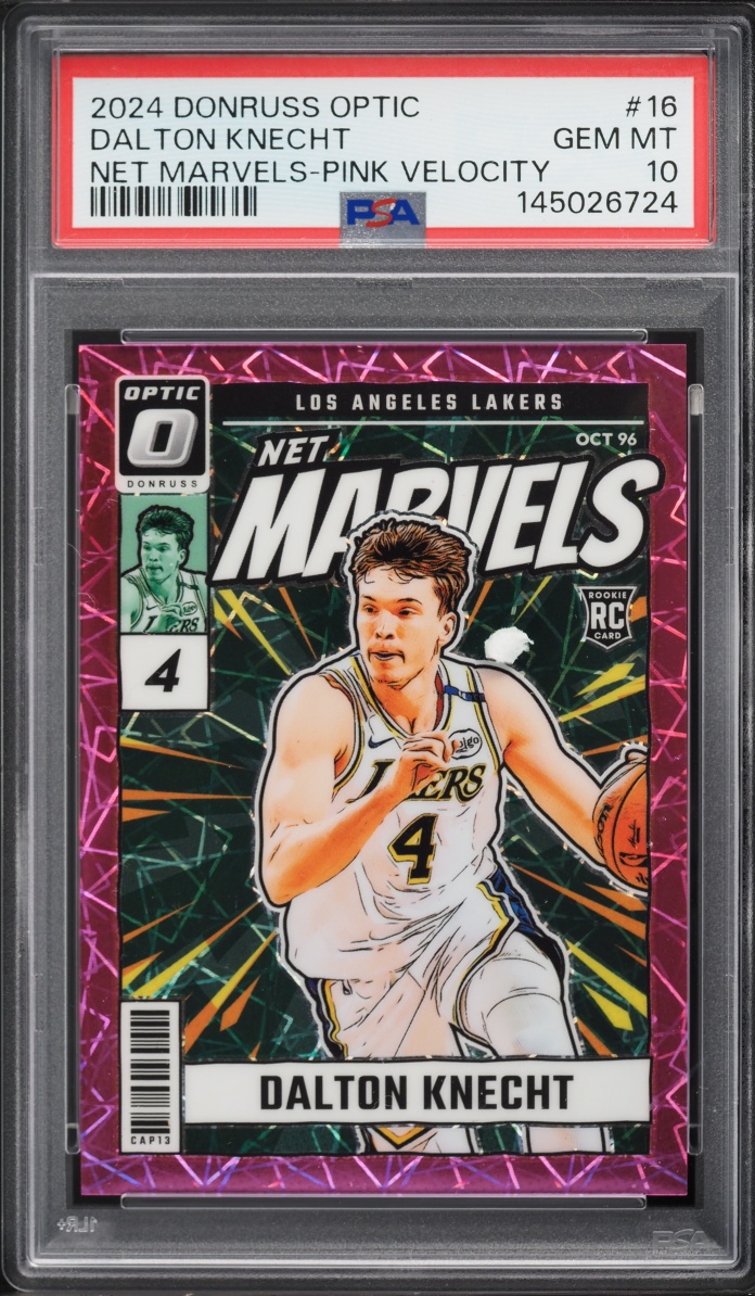 2024 Donruss Optic Net Marvels Pink Velocity Dalton Knecht ROOKIE #16 PSA 10 GEM MINT