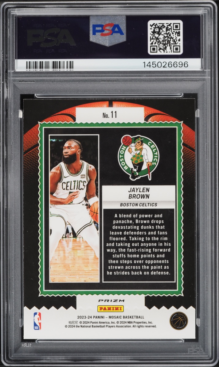 2023 Panini Mosaic Jam Masters Green Jaylen Brown #11 PSA 9 MINT