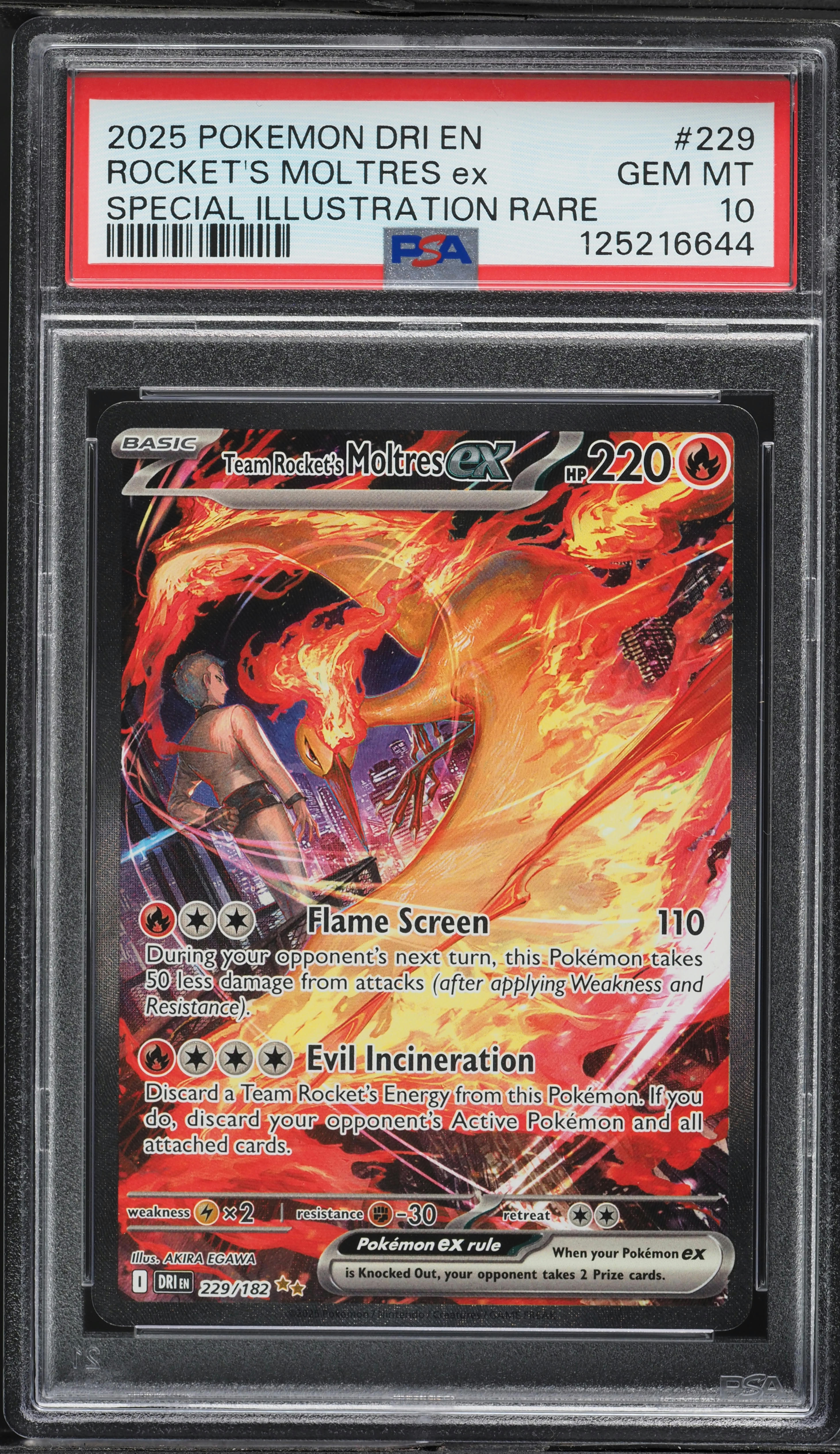 2025 Pokemon SV Destined Rivals SIR Rocket's Moltres ex #229