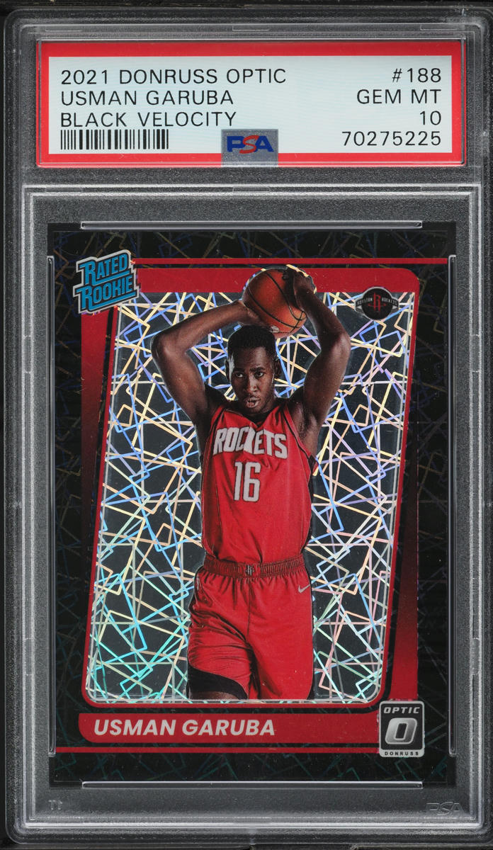 2021 Donruss Optic Black Velocity Usman Garuba ROOKIE /39 #188 PSA 10 GEM MINT