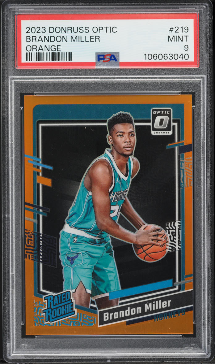 2023 Donruss Optic Orange Brandon Miller ROOKIE /199 #219 PSA 9 MINT