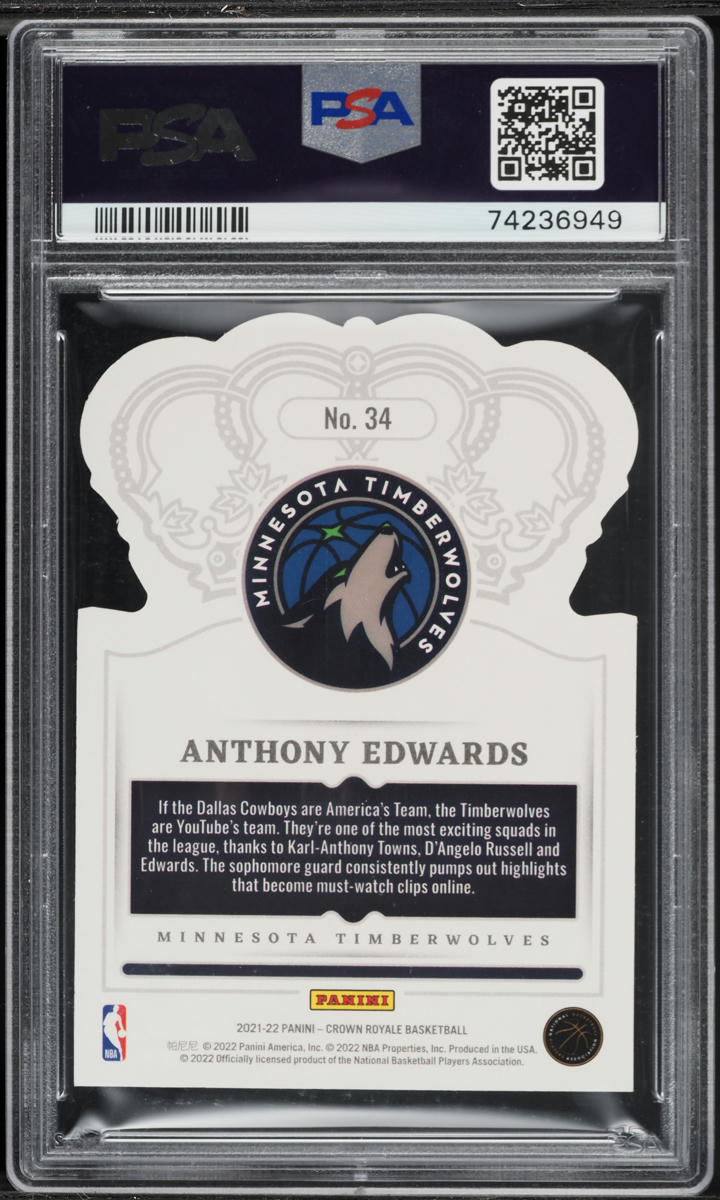 2021 Crown Royale Asia Red Anthony Edwards #34 PSA 9 MINT