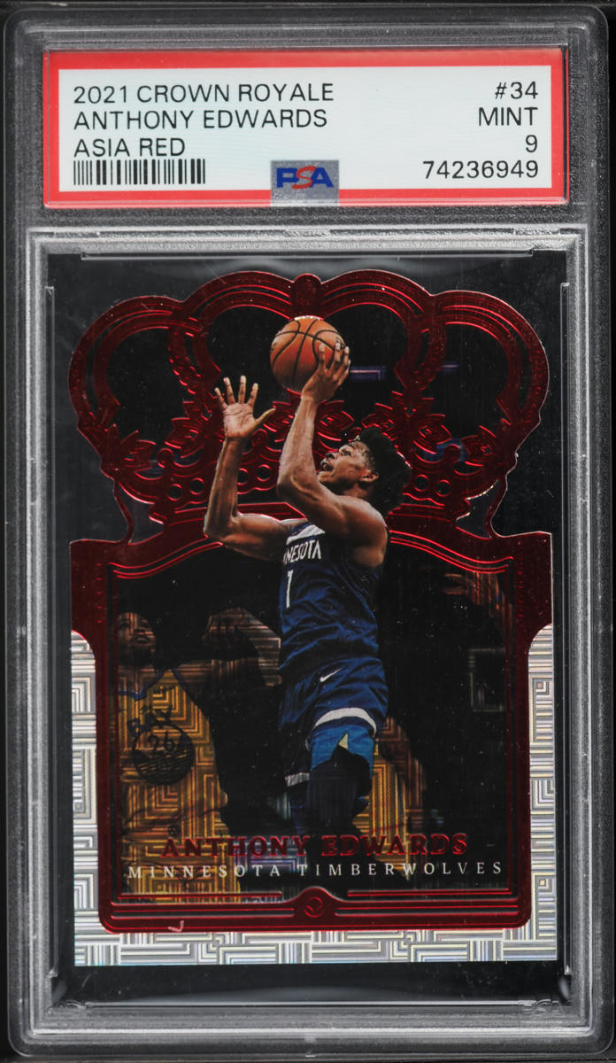 2021 Crown Royale Asia Red Anthony Edwards #34 PSA 9 MINT