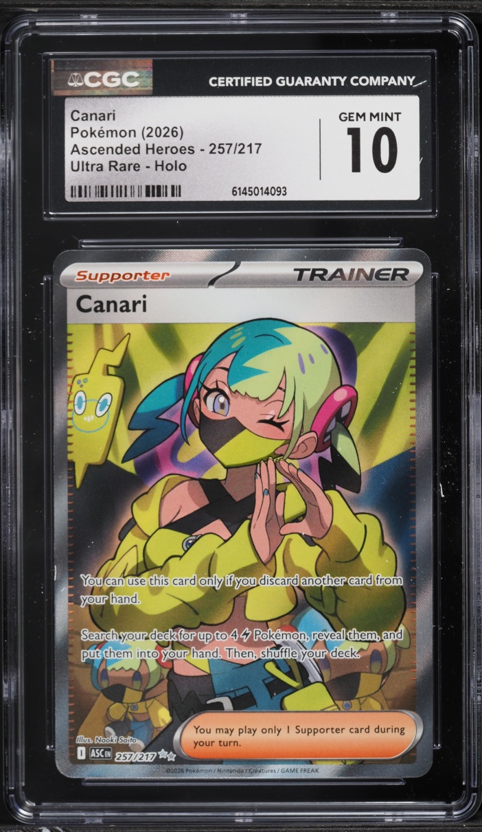 2026 Pokemon Mega Evolution Ascended Heroes Full Art Canari #257 CGC 10 GEM MINT