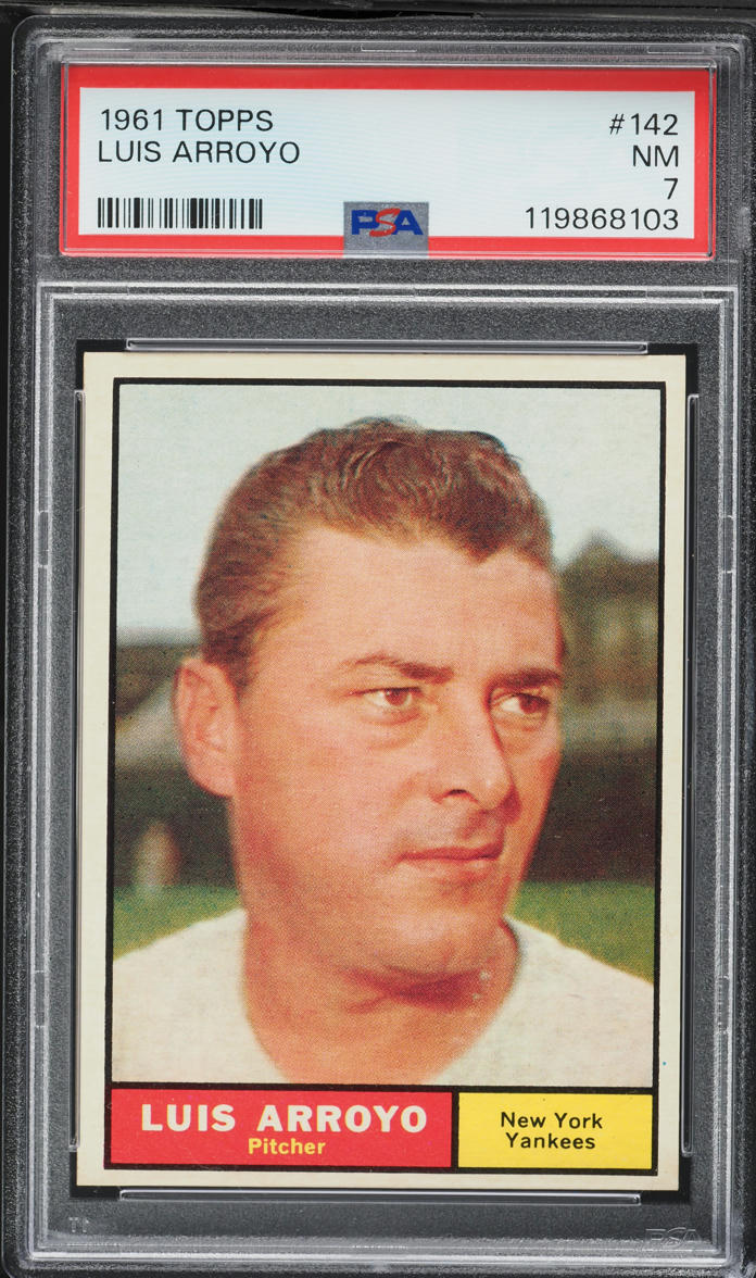 1961 Topps Luis Arroyo #142 PSA 7 NRMT