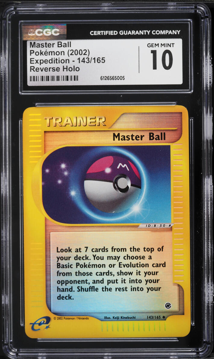 2002 Pokemon Expedition Reverse Holo Master Ball #143 CGC 10 GEM MINT