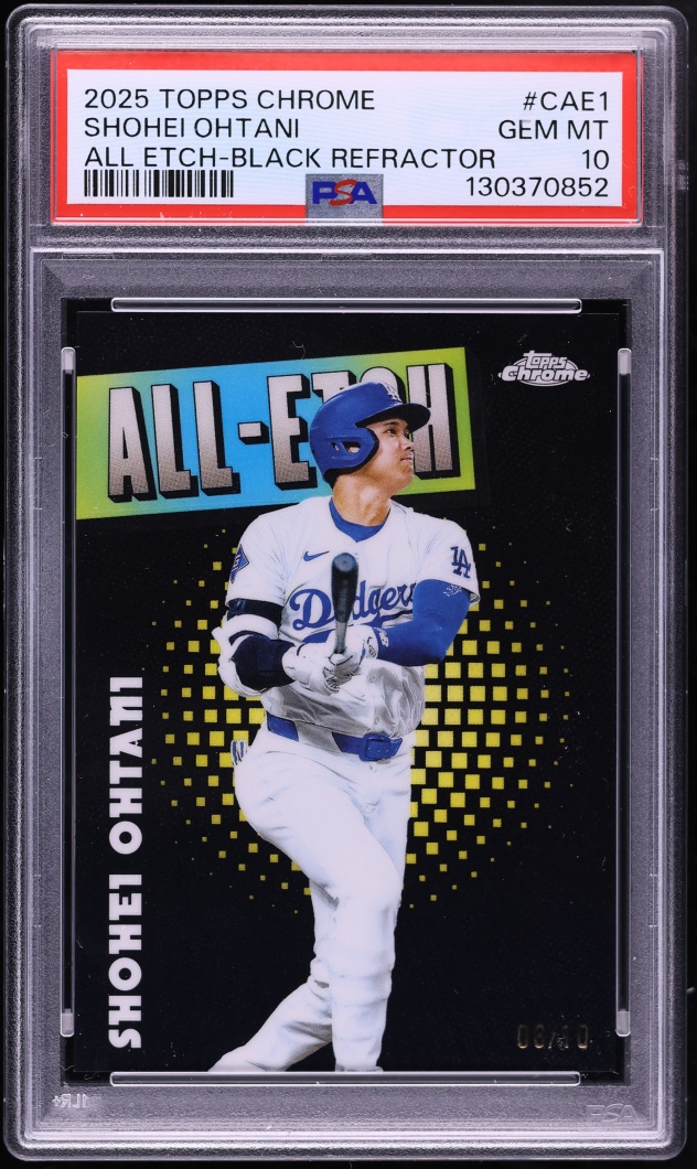 2025 Topps Chrome All Etch Black Refractor Shohei Ohtani /10 #CAE-1 PSA 10 GEM MINT