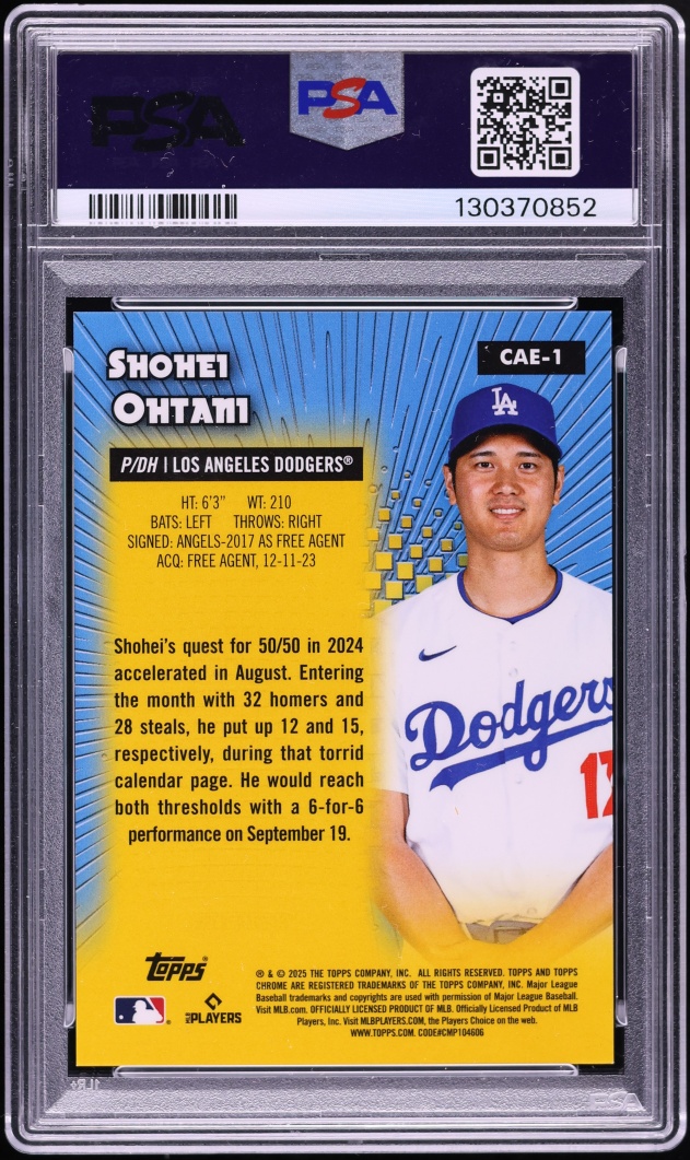 2025 Topps Chrome All Etch Black Refractor Shohei Ohtani /10 #CAE-1 PSA 10 GEM MINT