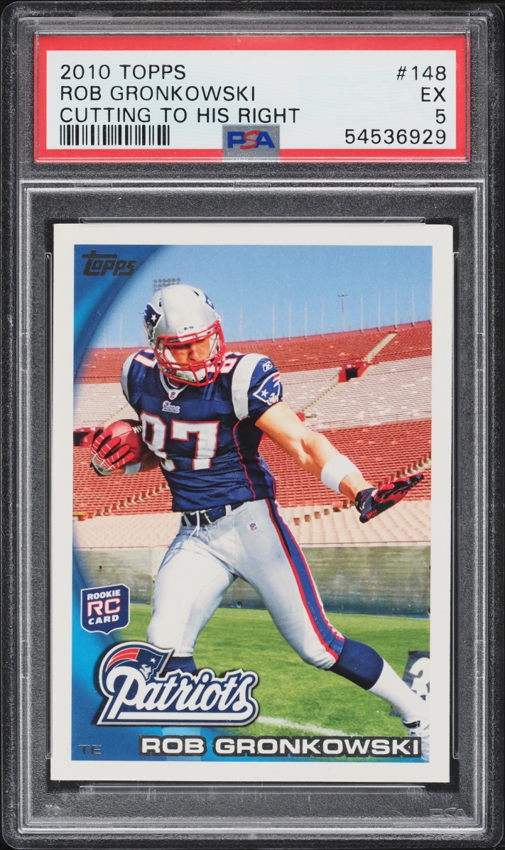 2010 Topps Cutting To His Right Rob Gronkowski ROOKIE #148 PSA 5 EX