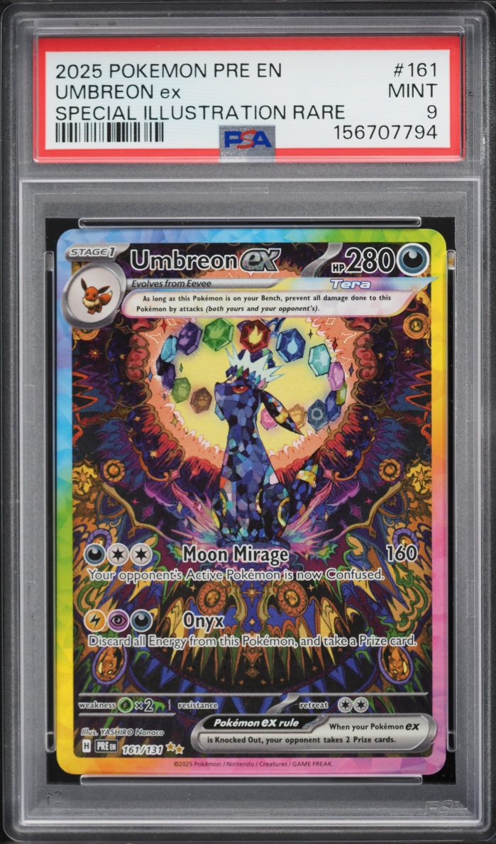 2025 Pokemon Scarlet & Violet Prismatic Evolutions SIR Umbreon EX #161 PSA 9 MINT