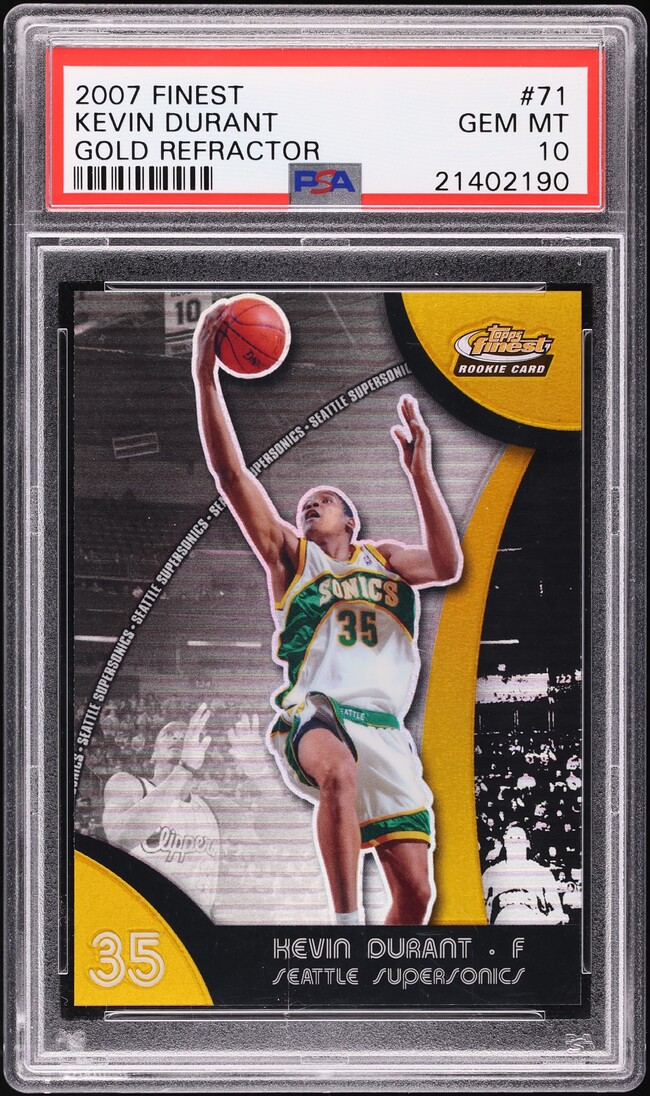 2007 Finest Gold Refractor Kevin Durant ROOKIE /25 #71 PSA 10 GEM MINT