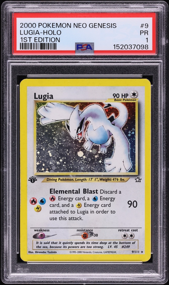 2000 Pokemon Neo Genesis 1st Edition Holo Lugia #9 PSA 1 PR