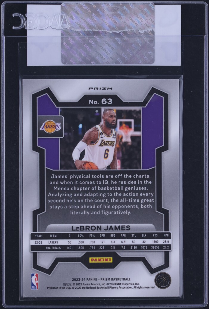 2023 Panini Prizm Silver LeBron James #63 CGC AUTH