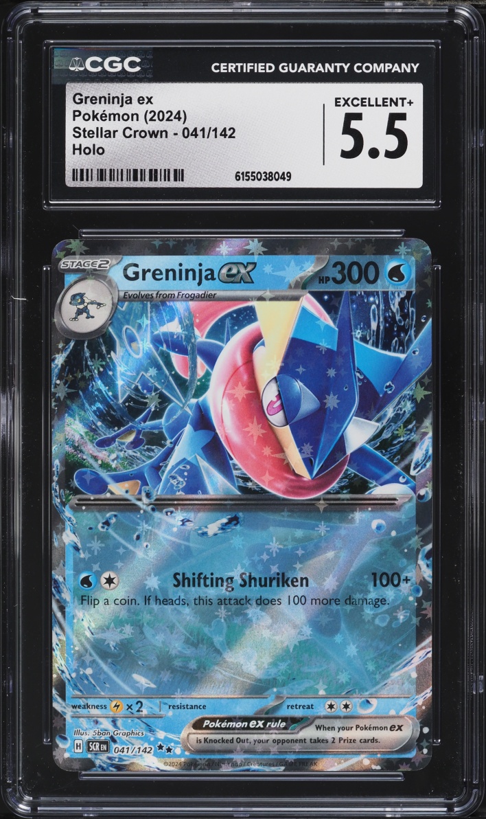 2024 Pokemon Scarlet & Violet Stellar Crown Holo Greninja Ex #41 CGC 5.5 EX+