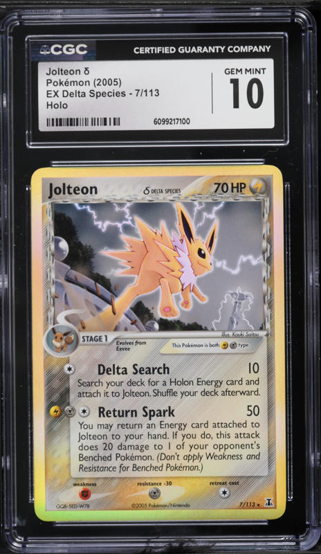 2005 Pokemon EX Delta Species Holo Jolteon EX #109 CGC 10 GEM MINT